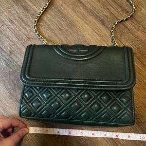 Tory Burch Green Quilted Crossbody